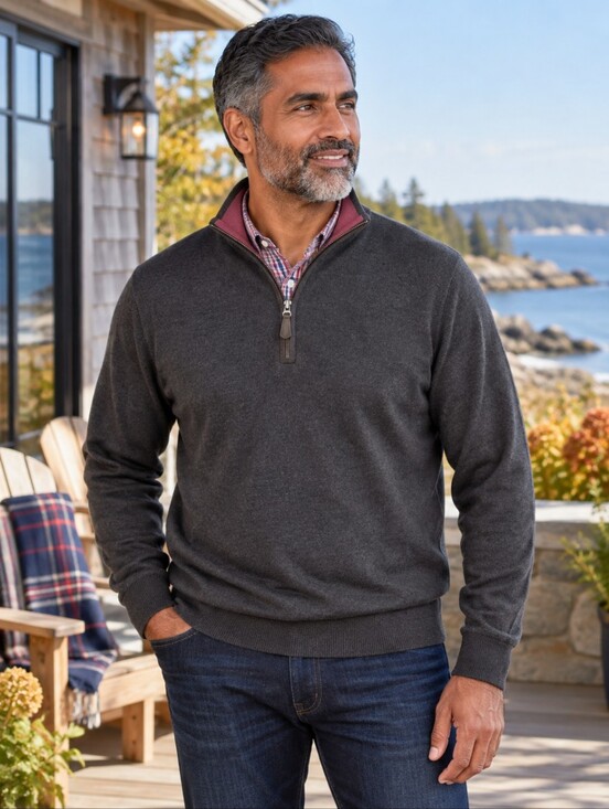 Orvis Other - Orvis Merino Wool Quarter Zip Sweater 2.0 Men's XXL Charcoal 28RZ Fly